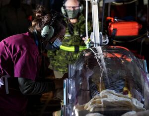 Caring for patients with an infectious disease adds a significant level of complexity for medical personnel. The Aeromedical Single Isolation Bio-containment Unit is an extra tool to help bring patients back home or to the appropriate level of care safely. RCAF/Private Natasha Punt Photo