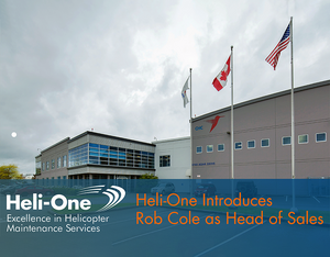 Heli-One’s new head of sales, Rob Cole will be based in Richmond, British Columbia, Canada and will work with the sales and business development team to further grow Heli-One’s commercial opportunities worldwide. Heli-One Photo