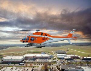A TH-73 helicopter flies over the Leonardo Helicopters’ manufacturing facility in Philadelphia where it and 129 others will be built. Leonardo Photo
