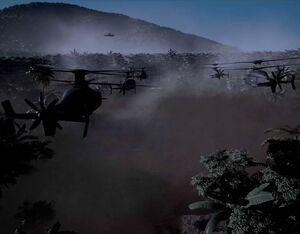 A rendering of several Defiant X aircraft flying in formation. Sikorsky and Boeing Imaage