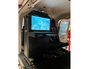 The TFO station can be quickly installed in the Bell 429 using existing cabin seat rails. AeroBrigham Photo