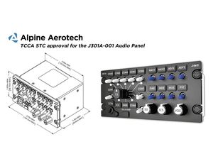 The J301 has the flexibility to work with several different ICS Tie line levels simplifying its interface with existing audio systems. Alpine Aerotech Photo