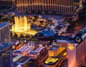 Shuttle flights under the NBAA/Blade partnership will be operated by Maverick Helicopters and offer aerial views of the legendary Las Vegas Strip. Maverick Helicopters Photo