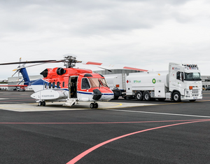 CHC Helikopter Service of Norway was the first to fly the S-92 helicopter using sustainable aviation fuel. CHC Helikopter Service of Norway Photo
