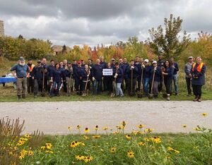 35 employees from across Skyservice planted trees in the community on Oct. 6, 2021. Skyservice Photo