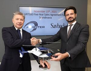 Aeroter CEO Alexander Okhonko (left) and Davide Schillaci, customer relationship manager, Savback. Savback Photo