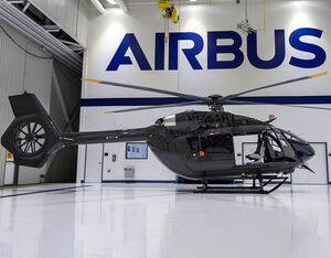 The five-bladed H145 demonstrator at Airbus Helicopters’ facility in Columbus, Mississippi. Michael Tosi Photo