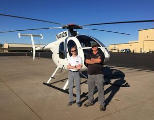 MD Helicopters, Inc. has present Embry-Riddle Aeronautical University-Prescott Campus students Darren Mudge and Oliver Myers with MD 500 Transition Training Scholarships. MDHI Photo