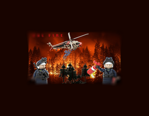 The set comes with two pilot figures, two wildland firefighters and the helicopter. Photo via Lego Ideas
