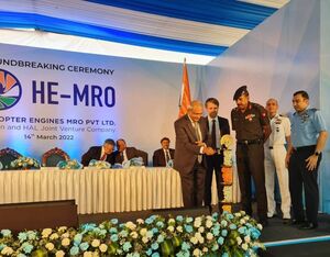 Senior officers from the Indian Armed Forces and HAL were present as ground was broken for a new HE-MRO facility near GOA.