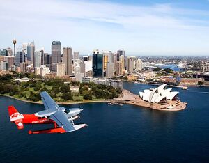 The agreement includes Sydney Seaplanes’ initial order of 50 eVTOLs from Eve. Sydney Seaplanes Photo