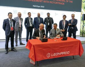 The extension of the long-established partnership between Leonardo and Rotortrade was announced during Heli-Expo 2022 in Dallas, Texas. Leonardo Photo