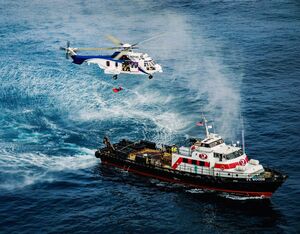The U.S. Air Force called on the help of Air Center’s H225s for a recent course in offshore rescue. Airbus Photo