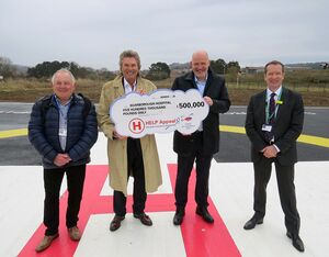 From left: Mike Keany , chair of YTH facilities management; Robert Bertram, chief executive of the HELP Appeal; Simon Morrit, chief executive; and Alan Downey, trust chair. HELP Appeal Photo