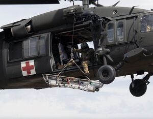 Vita Rescue System under a Black Hawk helicopter. Vita Photo