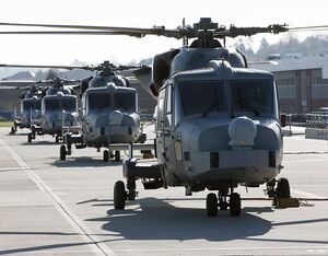 Multiple AW159 Army Wildcats on flight pad at Yeovil. Leonardo Photo