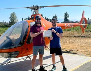Walker recently completed his commercial helicopter license. Tristan Walker Photo