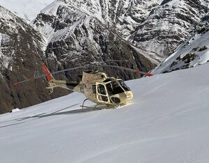 The Ecocopter fleet allows adventurers access to powder and landscapes far from crowded ski areas. Ecocopter Photo