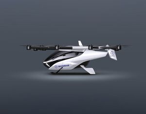 The SD-05 is a two-seat electric-powered compact aircraft with vertical takeoff and landing capabilities. SkyDrive Image