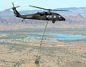 Sikorsky demonstrates to the U.S. Army for the first time how an optionally piloted Black Hawk helicopter flying in autonomous mode could resupply forward forces. These uninhabited Black Hawk flights occurred in October at Yuma Proving Ground in Arizona. Sikorsky Photo