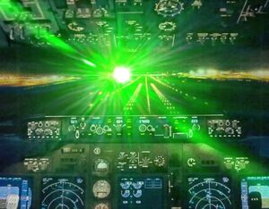Pilots reported 9,500 laser strikes to the FAA in 2022. FAA Image