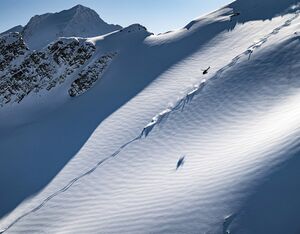 First tracks at Great Canadian Heli-Skiing. Great Canadian Heli-Skiing Ltd. Photo
