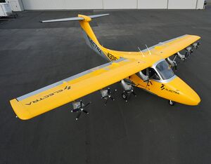 In June 2023 Electra unveiled the EL-2 Goldfinch two-seat technology demonstrator for its eSTOL aircraft, which will transport nine passengers up to 500 miles, offering a faster, more sustainable option to driving for regional travel. Electra Photo