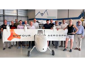Connova AG has been selected as the main supplier for the composite airframe of Aero2. The major sub-assemblies of the airframe main wing, fuselage and engine bay will be produced by Connova AG at its production site in Villmergen, Switzerland. Dufour Aerospace Photo