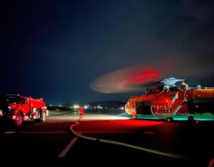 Erickson NVG night firefighting training with multi-agency coordination. Photo courtesy of Crook County Fire Department.