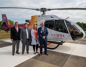 LifeNet 7 and Prisma Health held a joint helicopter unveiling event at Prisma Health Laurens County Hospital to let residents take a look at the aircraft that transports emergency and accident victims to hospitals. Prisma Health Photo