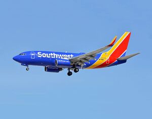 Southwest Airlines Boeing 737 on approach.