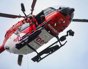 A DRF Luftrettung H145 with five-bladed rotor during a winch exercise. Olga von Plathe/DRF Luftrettung Photo