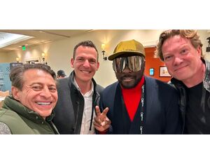 From left to right, Peter H. Diamandis, Advisor, Tomasz Patan, co-founder and CTO, will.i.am investor, and Rikard Steiber Board Advisor after closing the Jetson investment — Credit: Jetson