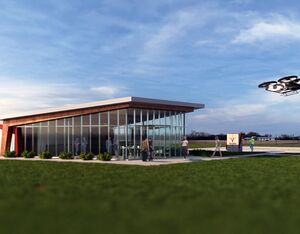 Volatus Infrastructure is building what it claims will be the first permanent eVTOL vertiport in the Americas at the Wittman Regional Airport in Oshkosh, Wisconsin. Volatus Infrastructure Image