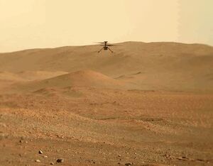 NASA’s Perseverance Mars rover captured video of the Ingenuity Mars Helicopter’s 54th flight on Aug. 3, 2023. NASA Photo