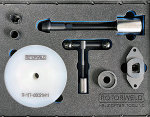 The Rotorweld MGB fan seal change tool kit for Airbus H145 helicopters. Rotorweld Photo