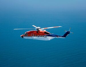 The extended contract covers crew change and transportation services to OKEA’s Draugen Platform in the Norwegian Sea. CHC Helicopter Photo
