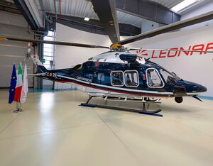 The Carabinieri’s AW169Ms feature a special configuration including a rescue hoist, wire cutter, fast roping system, cargo hook, advanced ground proximity system, a night vision goggle-compatible cockpit, and searchlight. Leonardo Photo