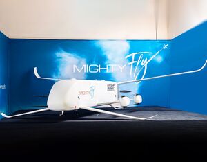 MightyFly’s third generation aircraft, the 2024 Cento, revealed at MightyFly’s headquarters in the San Francisco Bay Area