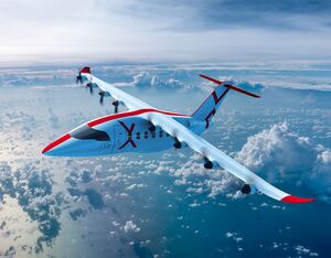 Rendering of the Aura Aero Era 19-seat hybrid-electric aircraft in JSX livery (Photo: Business Wire)