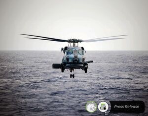 The company intends to develop a system for expected use on the U.S. Navy’s MH-60R multi-mission helicopter. Lockheed Martin Photo PACIFIC OCEAN (July 20, 2018) An MH-60R Sea Hawk assigned to the “Tropics” of Helicopter Maritime Strike Squadron (HSM) 49.5 prepares to land on the flight deck of guided-missile destroyer USS Sterett (DDG 104) during the at-sea phase of the Rim of the Pacific (RIMPAC) exercise. Twenty-five nations, 46 ships, five submarines, and about 200 aircraft and 25,000 personnel are participating in RIMPAC from June 27 to Aug. 2 in and around the Hawaiian Islands and Southern California. The world’s largest international maritime exercise, RIMPAC provides a unique training opportunity while fostering and sustaining cooperative relationships among participants critical to ensuring the safety of sea lanes and security of the world’s oceans. RIMPAC 2018 is the 26th exercise in the series that began in 1971. (U.S. Navy photo by Mass Communication Specialist 3rd Class Alexander C. Kubitza/Released)