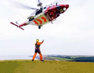 The 1,000th mission saw the crew at the Sumburgh SAR helicopter base attend a medical evacuation from an offshore facility in the North Sea. Bristow Photo