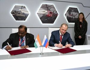 Executives from Russian Helicopters and Indo-Russian Helicopters Limited sign a roadmap for the localization of Ka-226T helicopter production in India. Russian Helicopters Photo