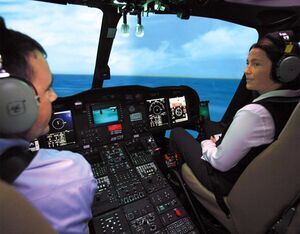 The advances in technology incorporated into the new EC145 and AW139 simulators include FlightSafety’s industry-leading VITAL 1150 visual system and CrewView collimated glass mirror display. FlightSafety Image