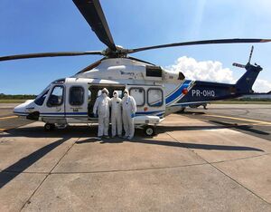 Leonardo’s helicopter division has made available its pilots and three helicopters (two AW139s and one AW189) in different configurations providing support during the COVID-19 pandemic. Leonardo Photo