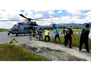 The RMAF H225M helicopter was mobilized to expedite the delivery of food supplies to remote areas in Malaysia. Airbus Photo