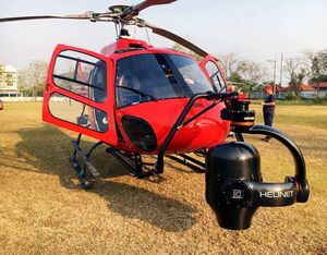 The AS350 flown by Aaron Fitzgerald to film scenes for the Netflix action movie Extraction. Aaron Fitzgerald Photo