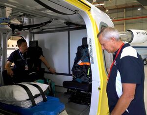 LifeFlight engineers have reinforced a protective screen in the service’s AW139s, which separates the pilots from the medical crew and patient. LifeFlight Photos