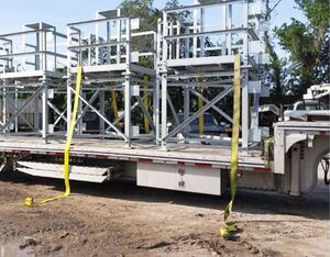 The new towers have been assembled and delivered to the USCG and will be placed in service over the next few months as existing towers are replaced. S.A.F.E. Structure Designs Photo