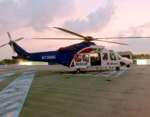 A Bristow AW139 that is being used to transport acutely-ill offshore workers in the oil-and-gas industry with suspected cases of the novel coronavirus (COVID-19). Bristow Photo